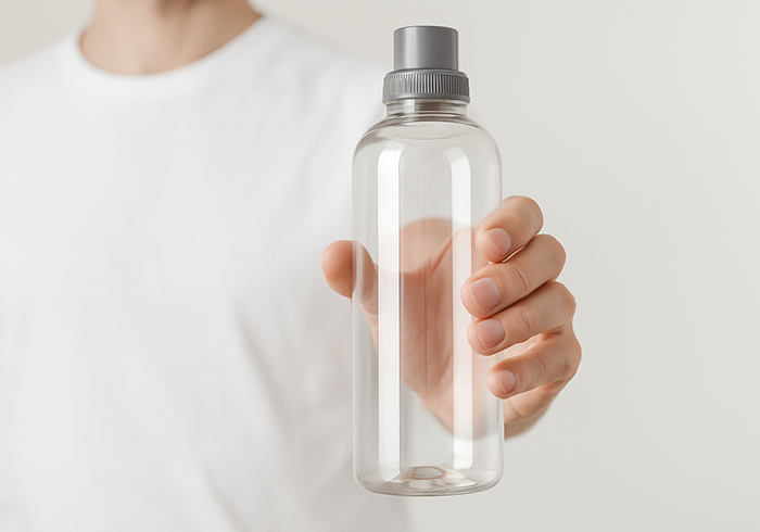 EMBACO man holding Household bottle