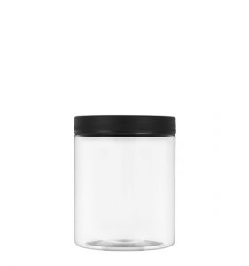 rPET jar with black lid