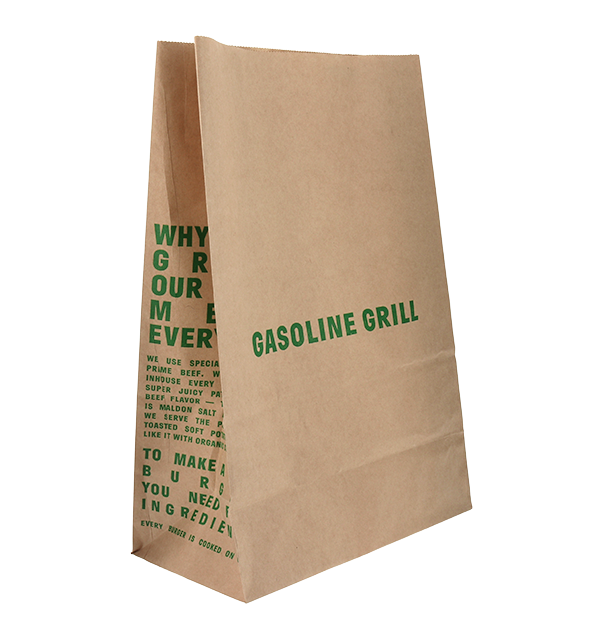 Gasoline Grill Branded Brown Takeaway Bag